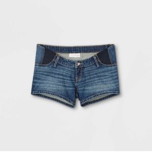 Under belly midi maternity shorts NWT BLUE 6